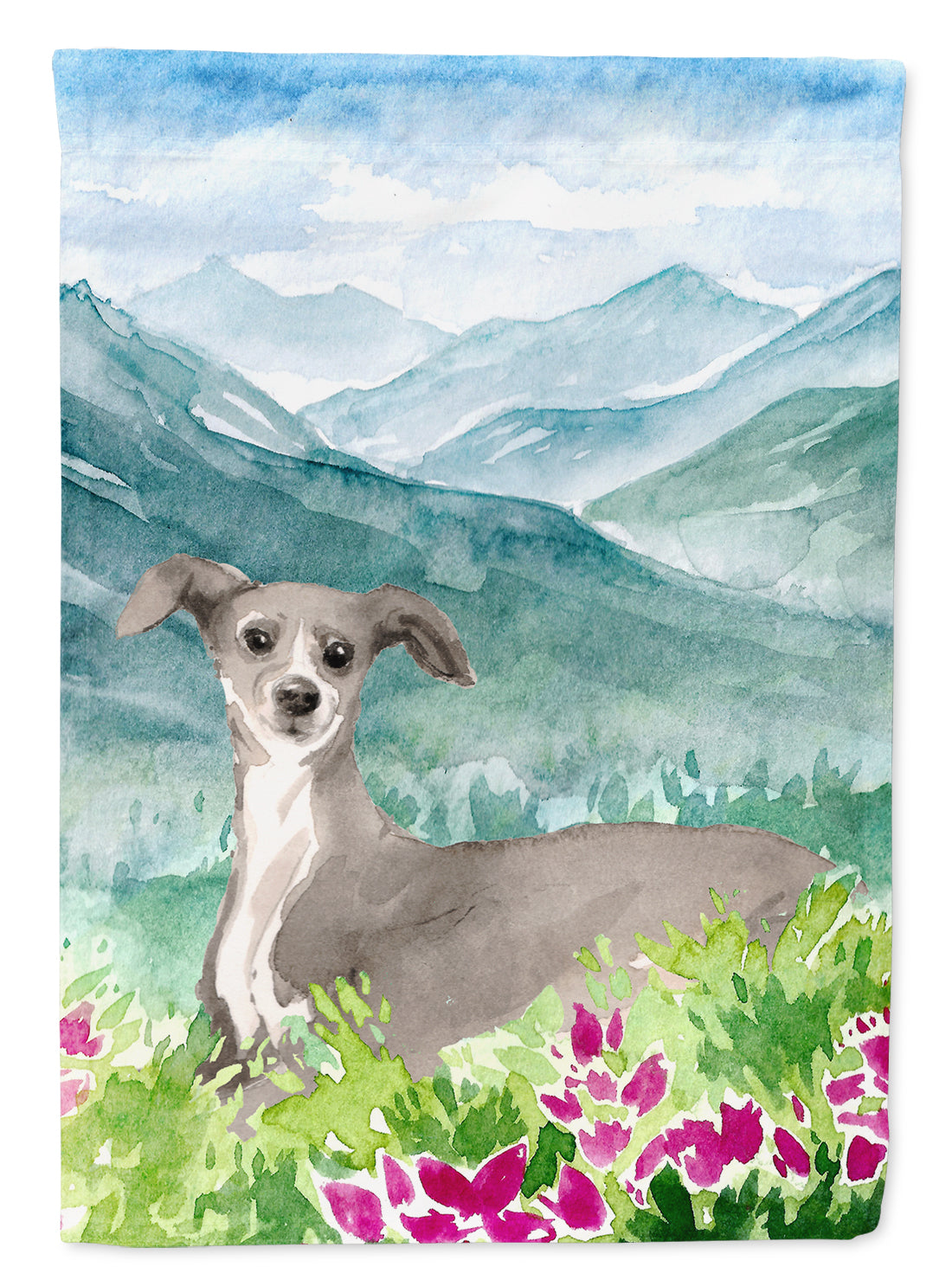 Mountian Flowers Italian Greyhound Flag Garden Size CK1974GF  the-store.com.