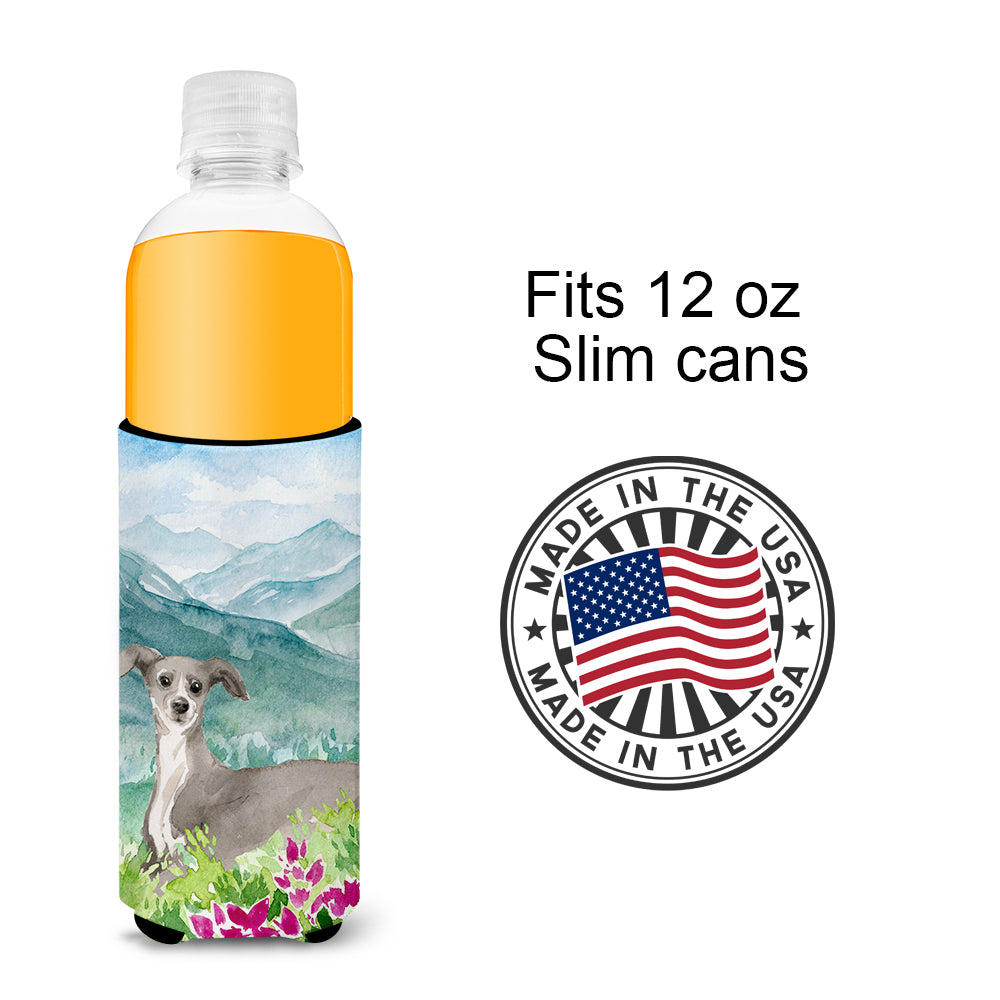 Mountian Flowers Italian Greyhound  Ultra Hugger for slim cans CK1974MUK  the-store.com.