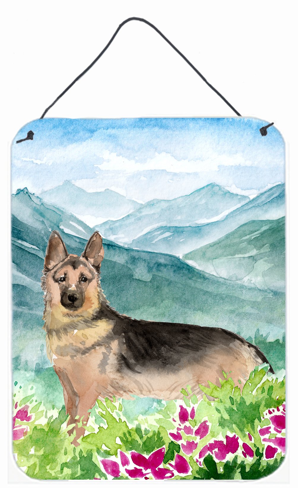 Mountian Flowers German Shepherd Wall or Door Hanging Prints CK1977DS1216 by Caroline's Treasures