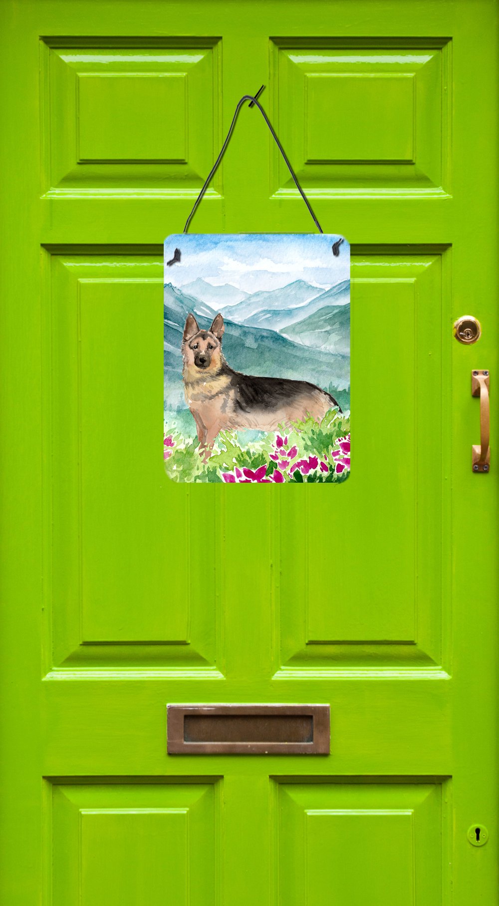 Mountian Flowers German Shepherd Wall or Door Hanging Prints CK1977DS1216 by Caroline's Treasures