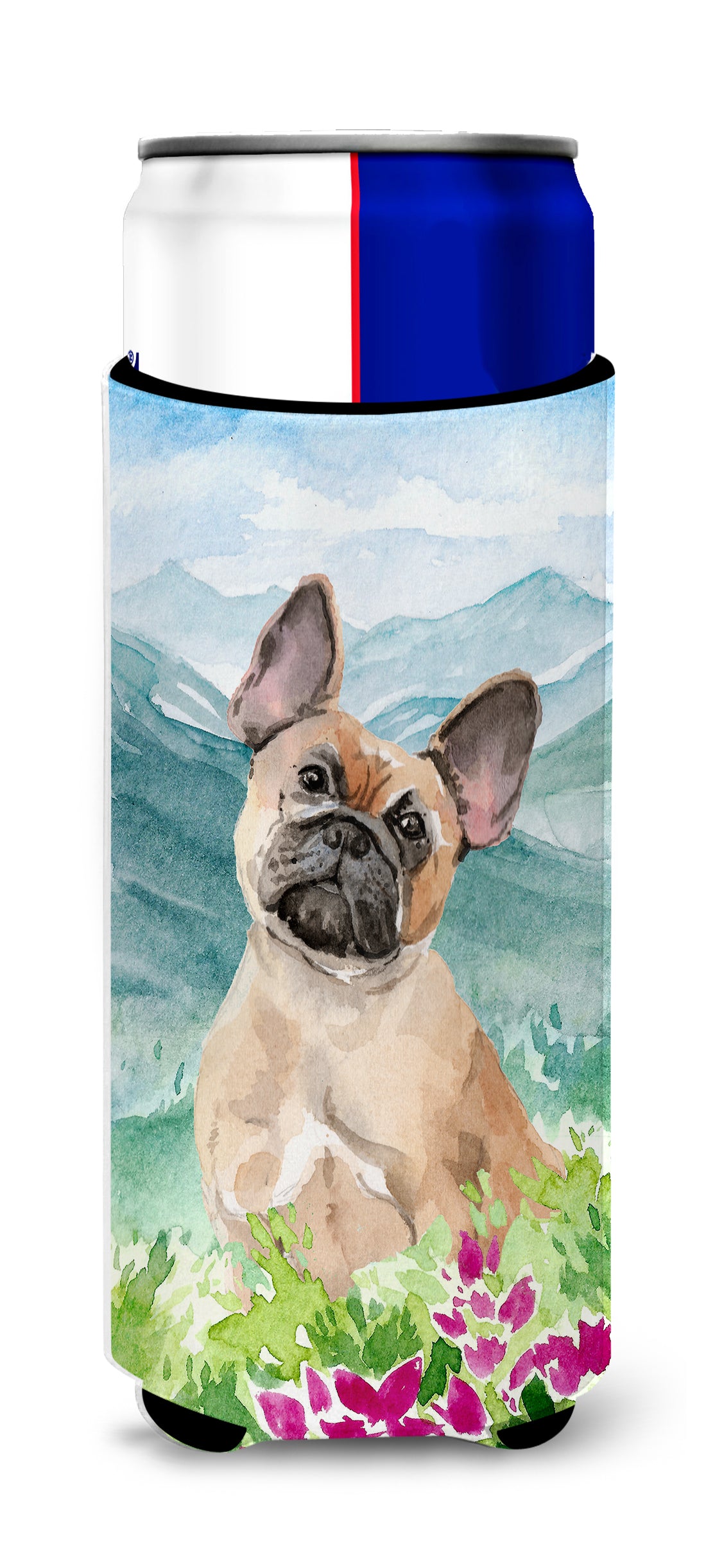 Mountian Flowers Fawn French Bulldog  Ultra Hugger for slim cans CK1978MUK  the-store.com.