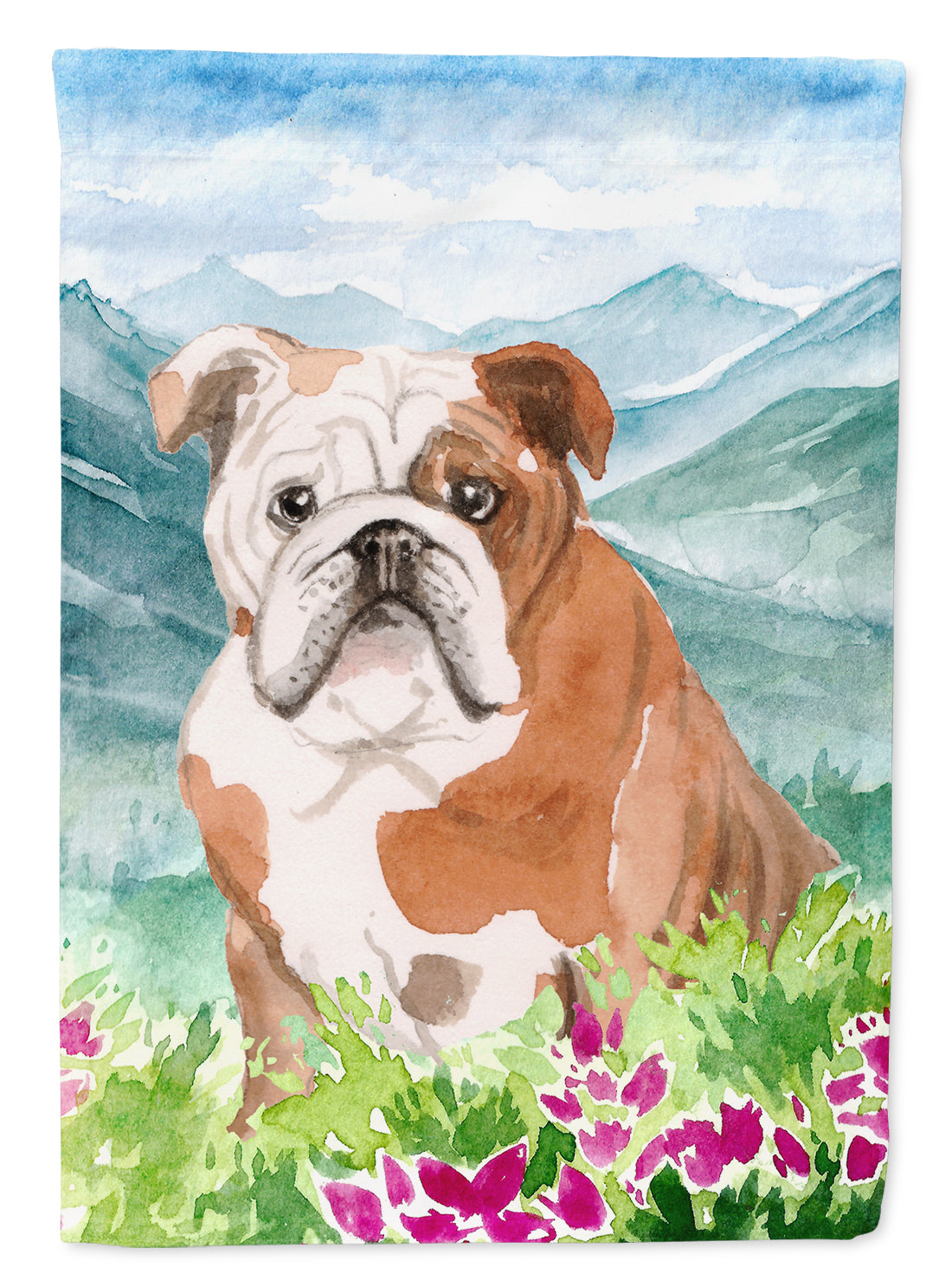 Mountian Flowers English Bulldog Flag Garden Size CK1979GF  the-store.com.