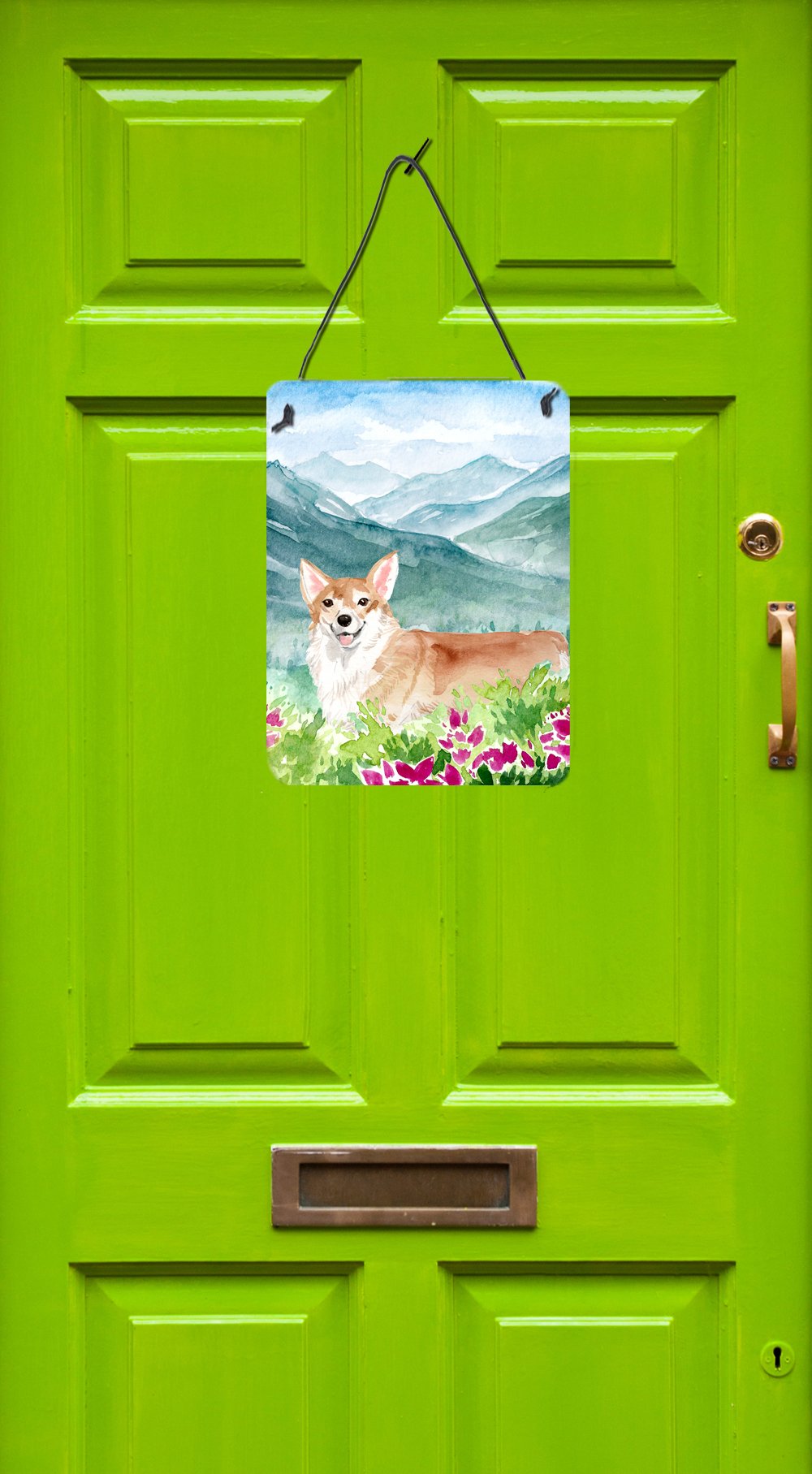 Mountian Flowers Corgi Wall or Door Hanging Prints CK1981DS1216 by Caroline's Treasures