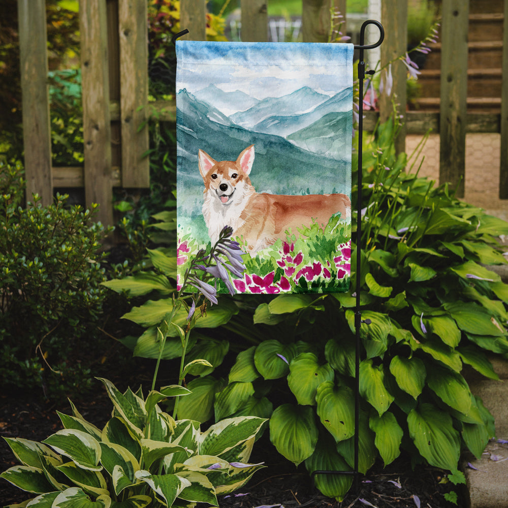 Mountian Flowers Corgi Flag Garden Size CK1981GF  the-store.com.