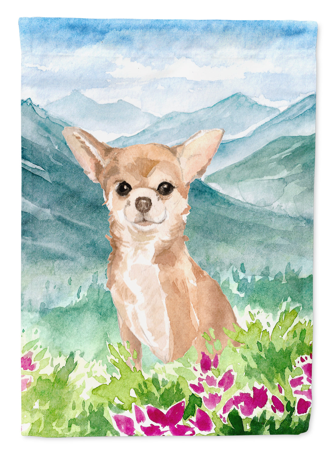 Mountian Flowers Chihuahua Flag Canvas House Size CK1983CHF  the-store.com.