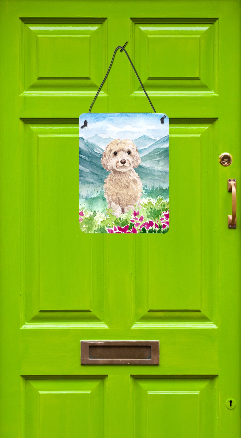 Mountian Flowers Goldendoodle Wall or Door Hanging Prints CK1984DS1216 by Caroline's Treasures