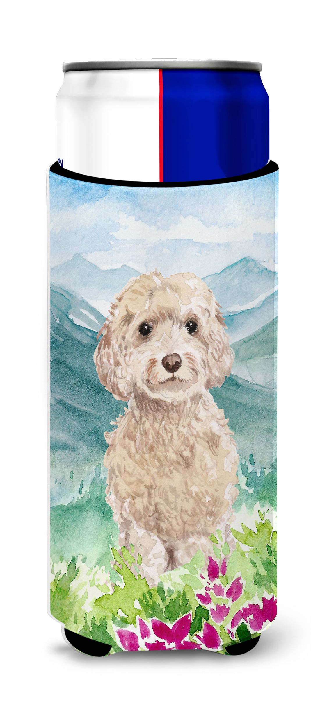 Mountian Flowers Goldendoodle  Ultra Hugger for slim cans CK1984MUK  the-store.com.