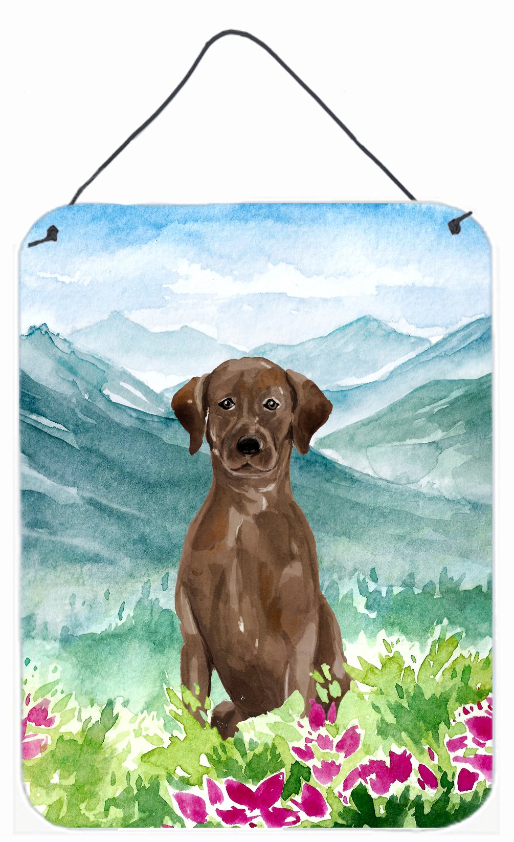 Mountian Flowers Chocolate Lab Wall or Door Hanging Prints CK1986DS1216 by Caroline's Treasures