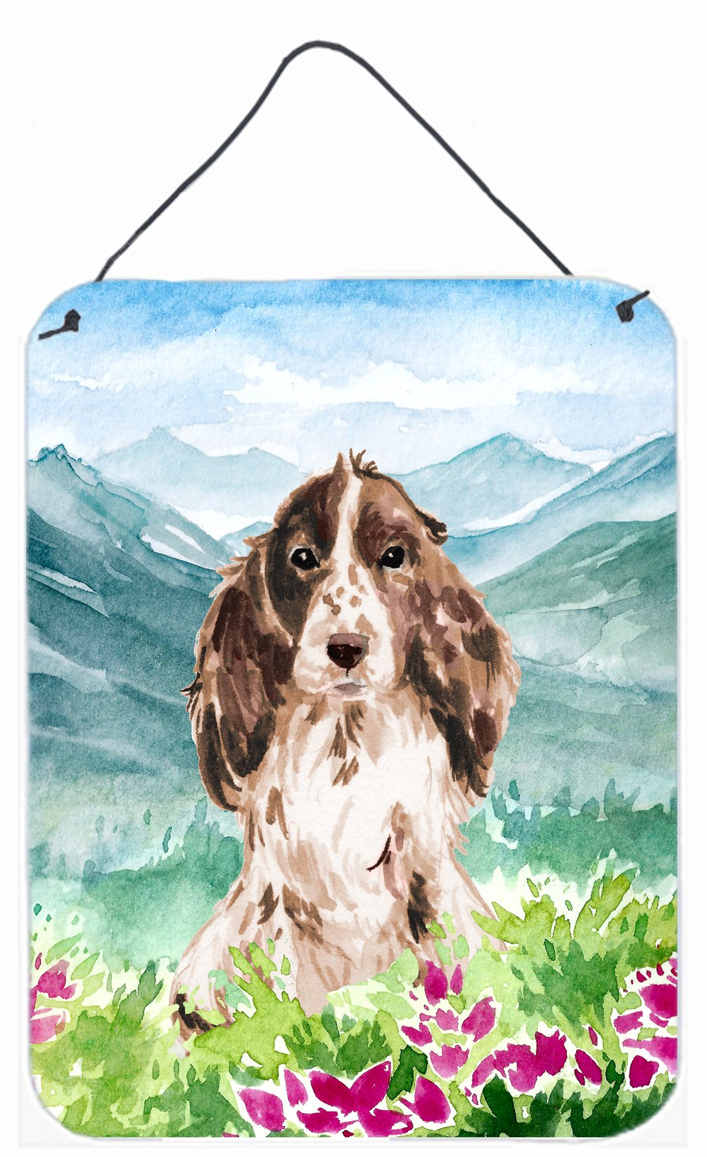 Mountian Flowers Chocolate Parti Cocker Spaniel Wall or Door Hanging Prints CK1987DS1216 by Caroline&#39;s Treasures