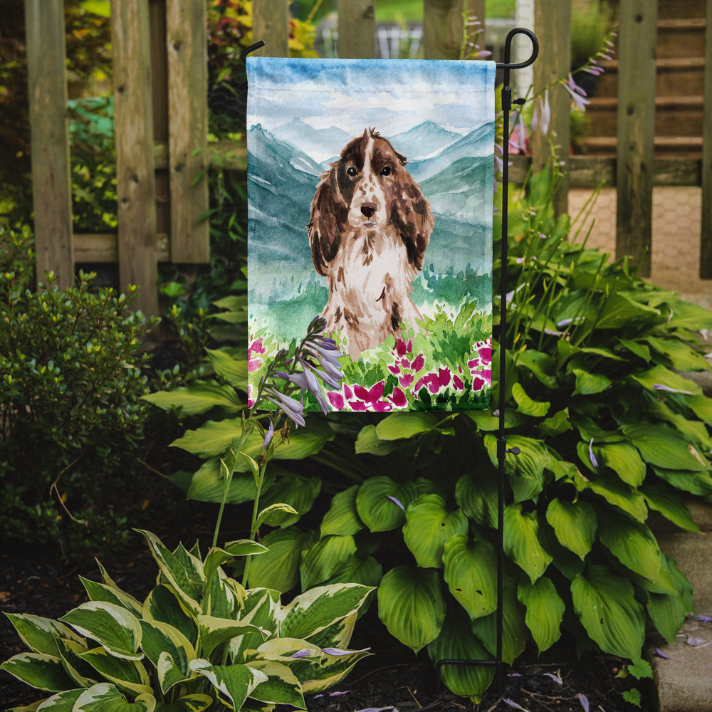 Mountian Flowers Chocolate Parti Cocker Spaniel Flag Garden Size CK1987GF  the-store.com.