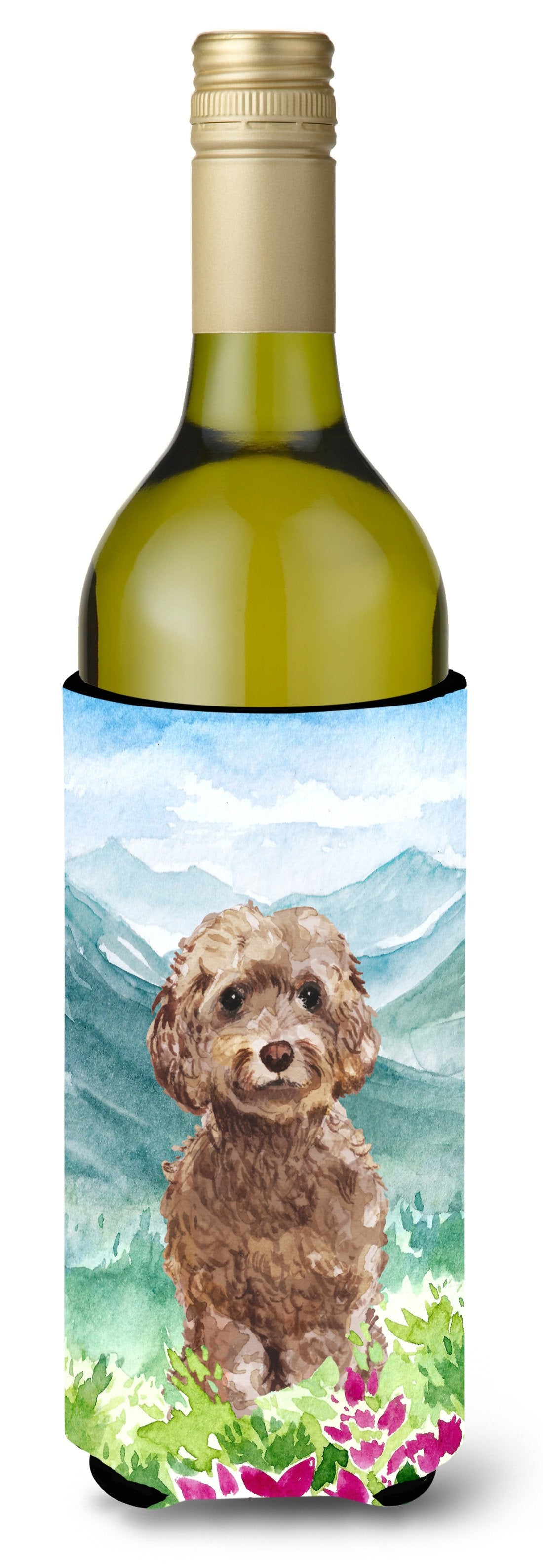 Mountian Flowers Labradoodle Wine Bottle Beverage Insulator Hugger CK1988LITERK by Caroline's Treasures