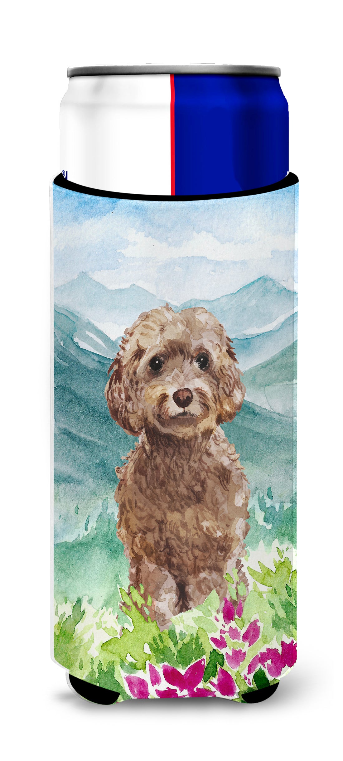 Mountian Flowers Labradoodle  Ultra Hugger for slim cans CK1988MUK  the-store.com.