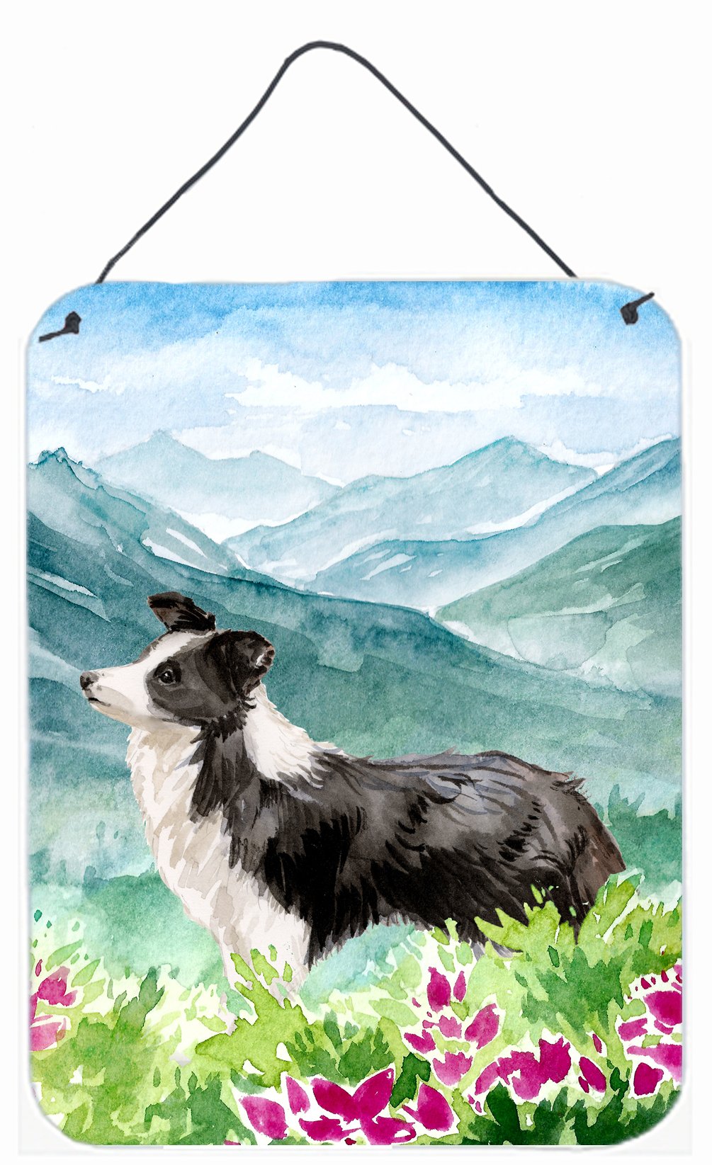 Mountian Flowers Border Collie Wall or Door Hanging Prints CK1990DS1216 by Caroline's Treasures