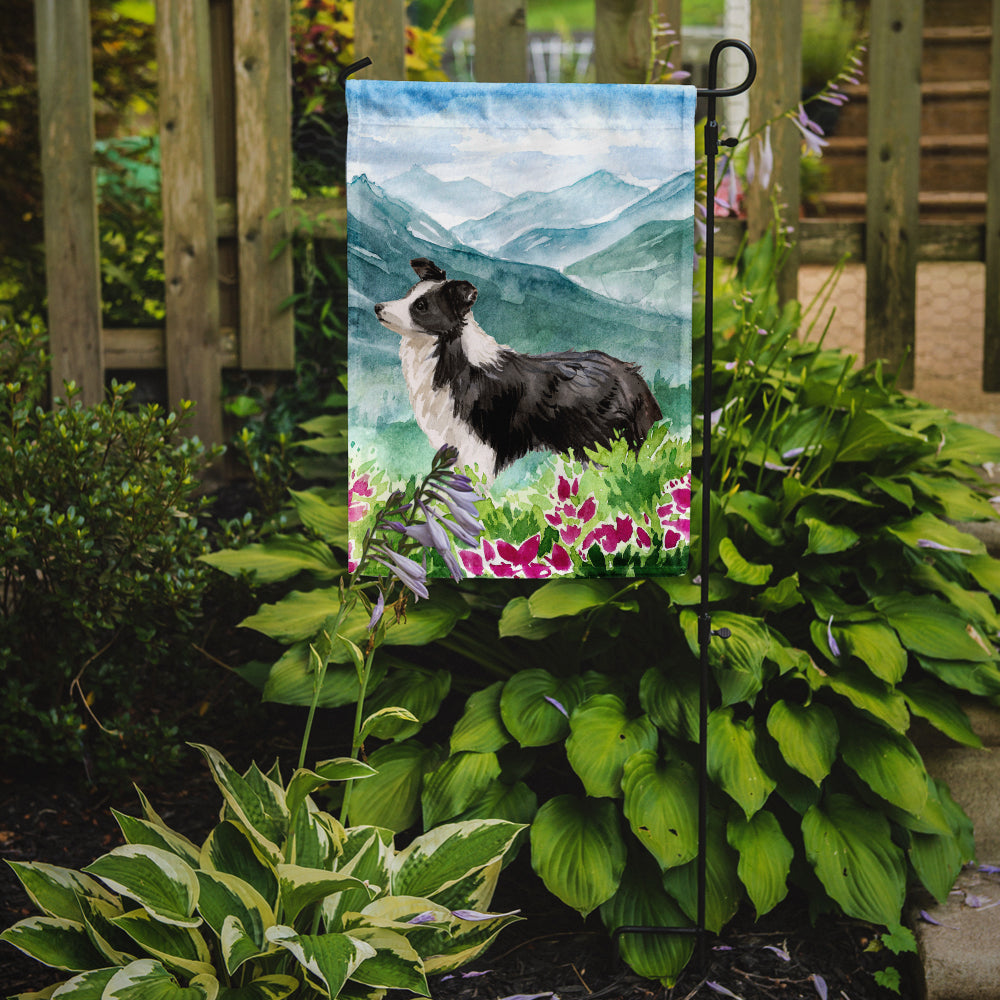 Mountian Flowers Border Collie Flag Garden Size CK1990GF  the-store.com.