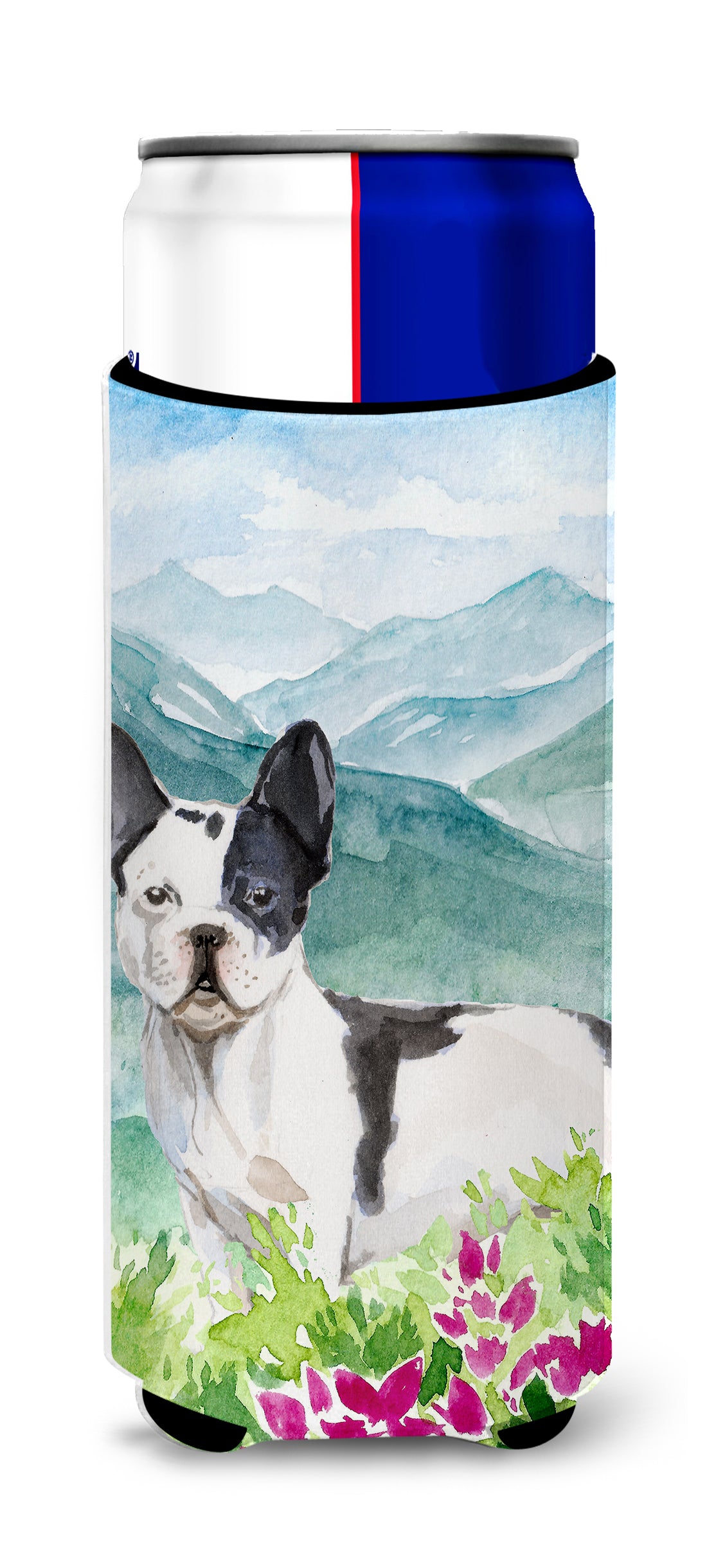 Mountian Flowers French Bulldog  Ultra Hugger for slim cans CK1991MUK  the-store.com.