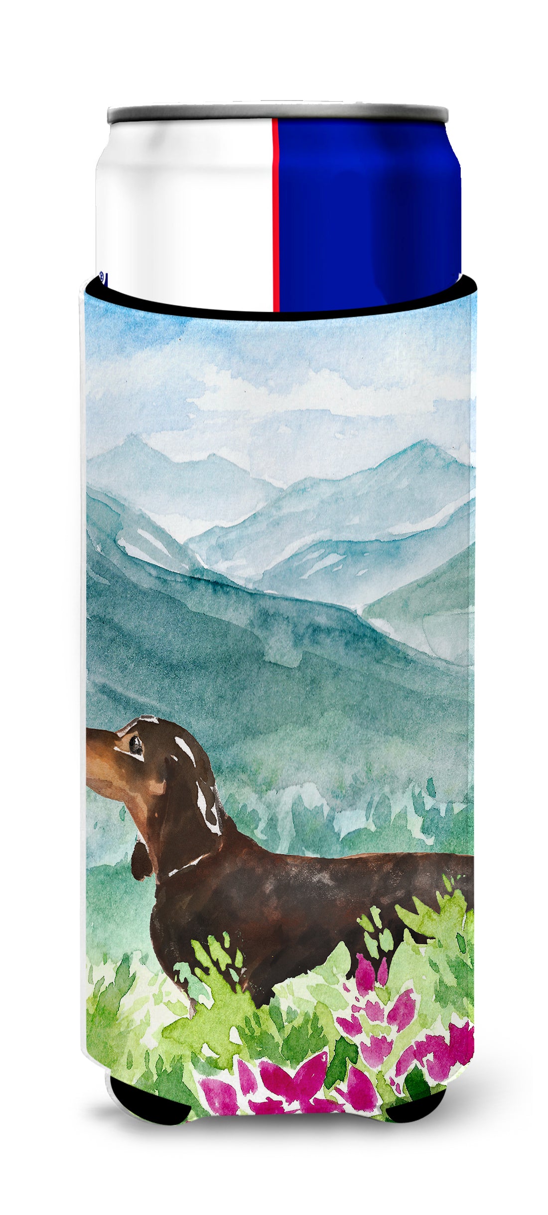 Mountian Flowers Dachshund  Ultra Hugger for slim cans CK1993MUK  the-store.com.