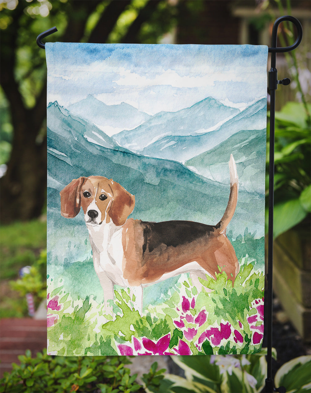 Mountian Flowers Beagle Flag Garden Size CK1994GF  the-store.com.