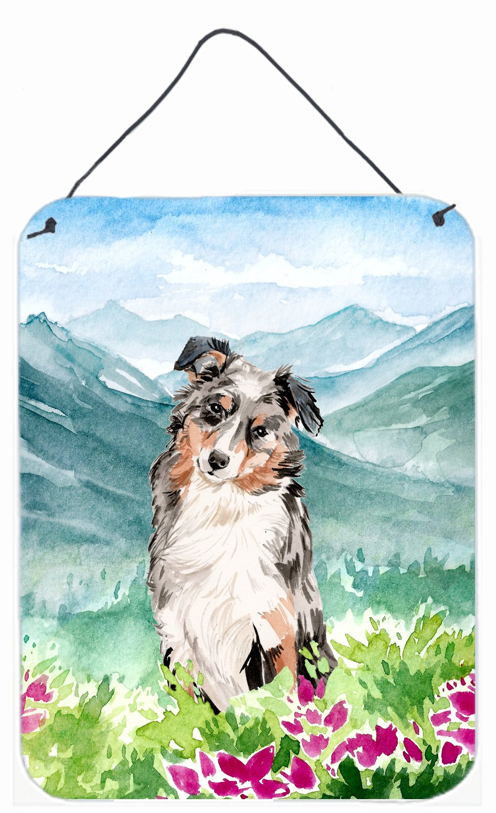 Mountian Flowers Australian Shepherd Wall or Door Hanging Prints CK1995DS1216 by Caroline's Treasures