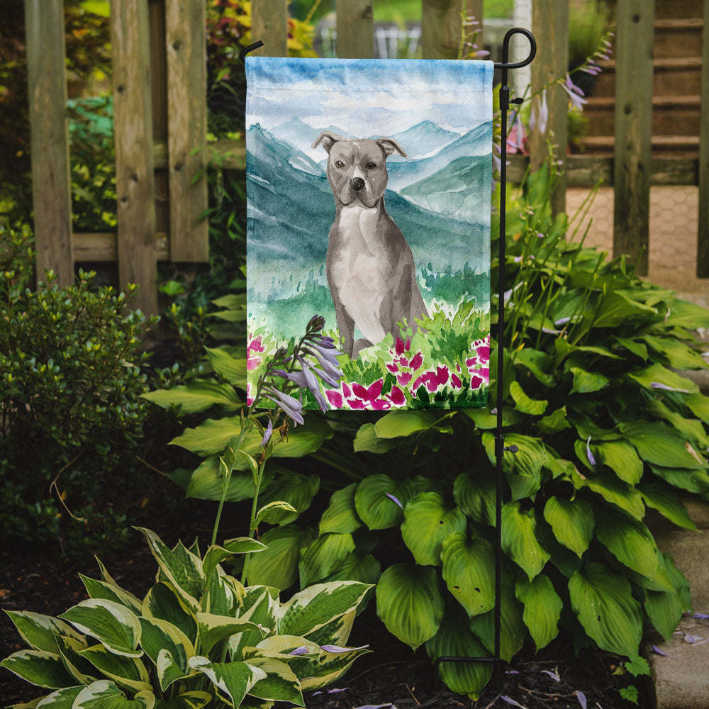 Mountian Flowers Staffordshire Bull Terrier Flag Garden Size CK1997GF  the-store.com.