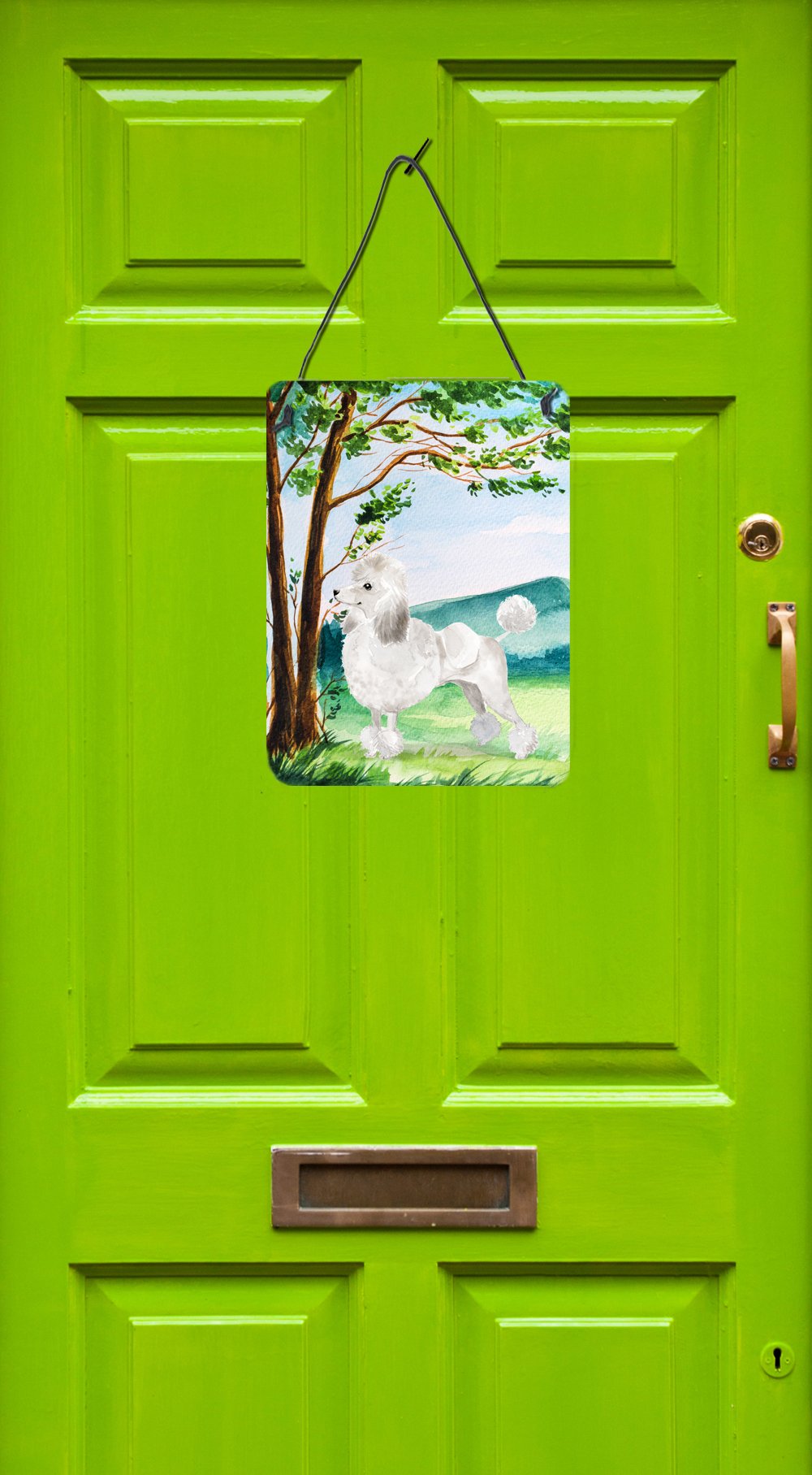 Under the Tree White Poodle Wall or Door Hanging Prints CK1999DS1216 by Caroline's Treasures