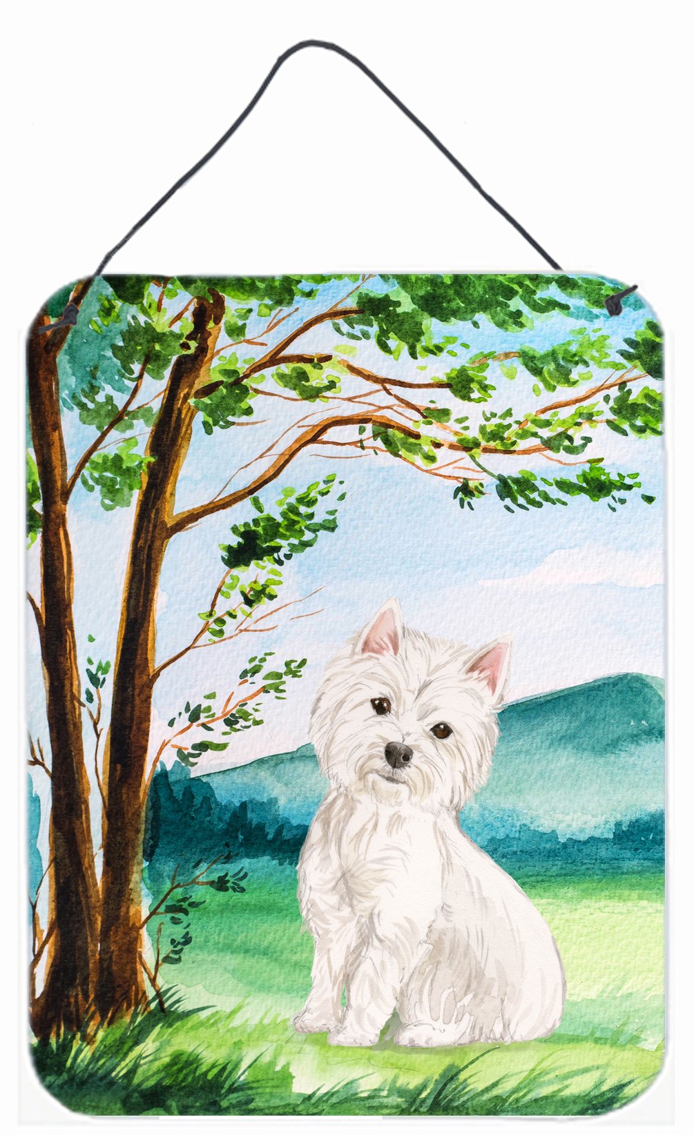 Under the Tree Westie Wall or Door Hanging Prints CK2000DS1216 by Caroline&#39;s Treasures