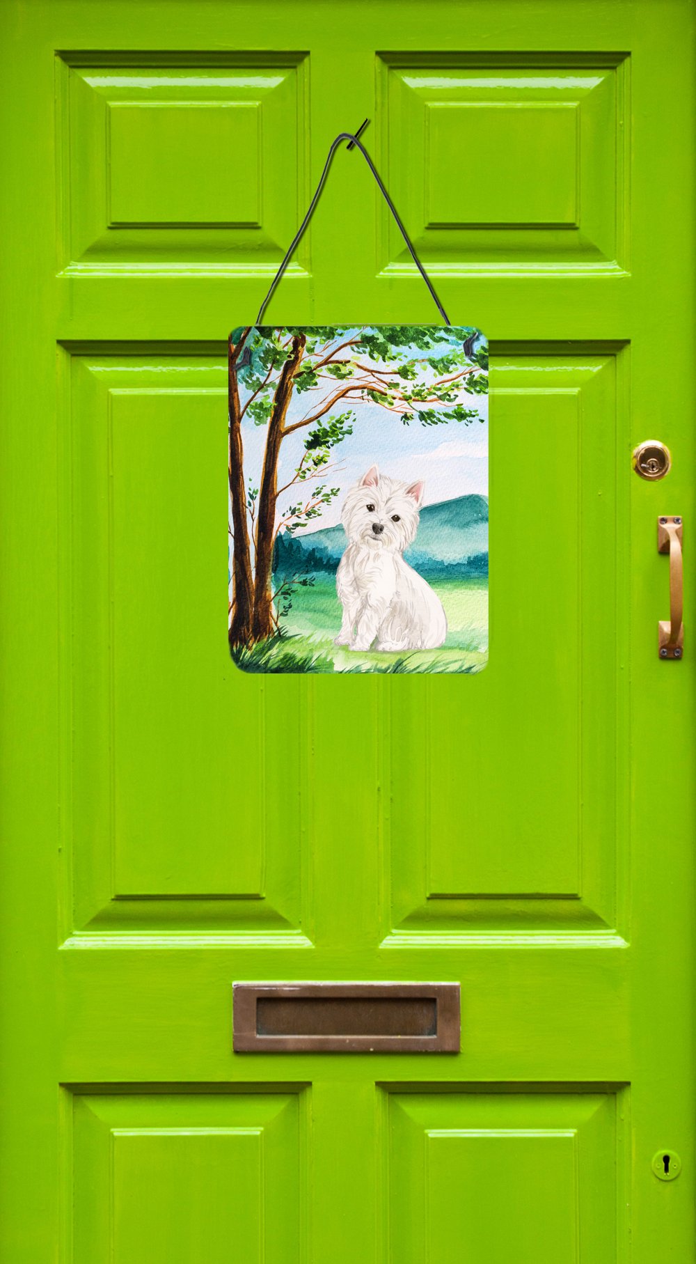 Under the Tree Westie Wall or Door Hanging Prints CK2000DS1216 by Caroline's Treasures