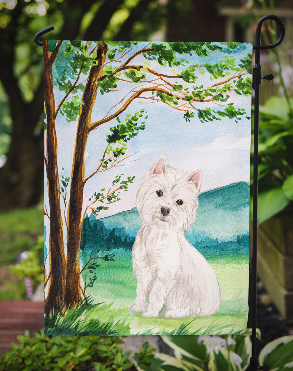 Under the Tree Westie Flag Garden Size CK2000GF  the-store.com.