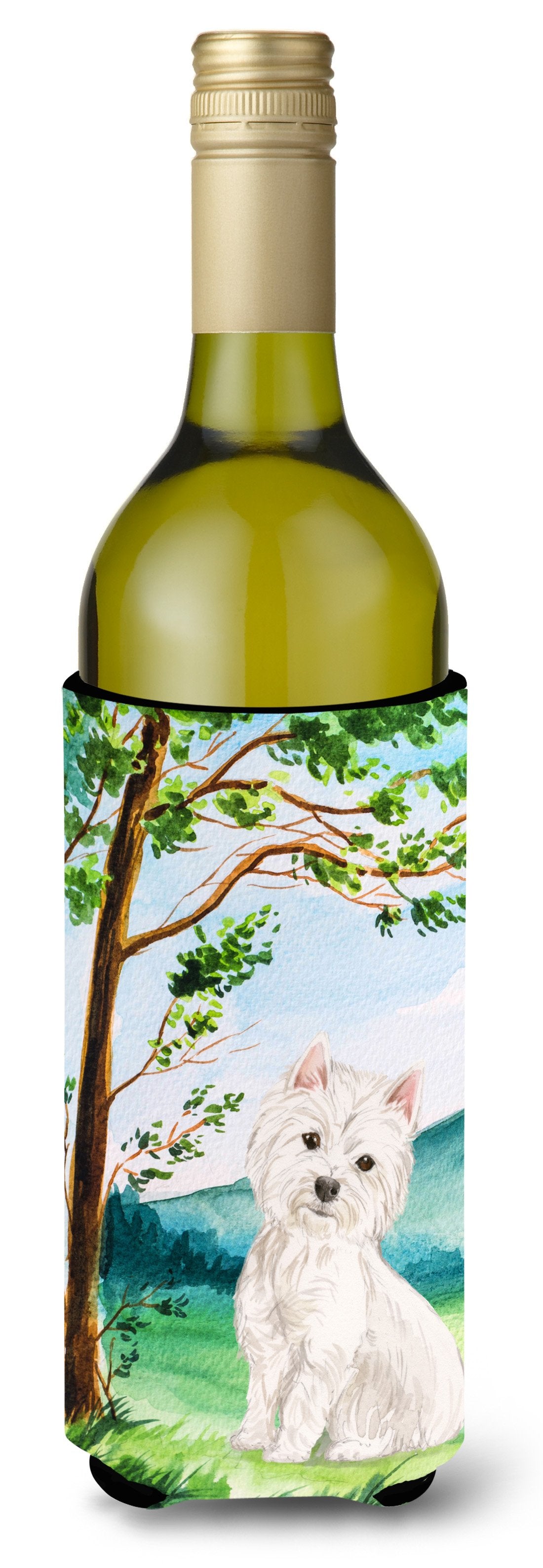 Under the Tree Westie Wine Bottle Beverage Insulator Hugger CK2000LITERK by Caroline's Treasures