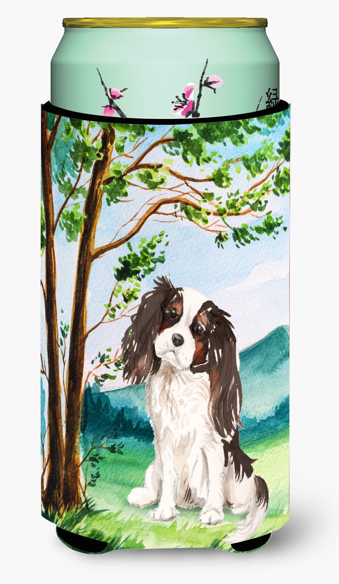 Under the Tree Tricolor Cavalier Spaniel Tall Boy Beverage Insulator Hugger CK2001TBC by Caroline's Treasures