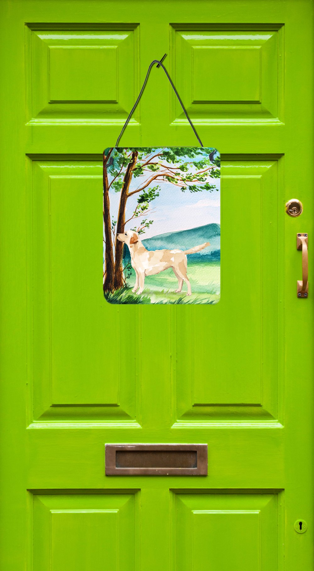 Under the Tree Yellow Labrador Wall or Door Hanging Prints CK2008DS1216 by Caroline's Treasures