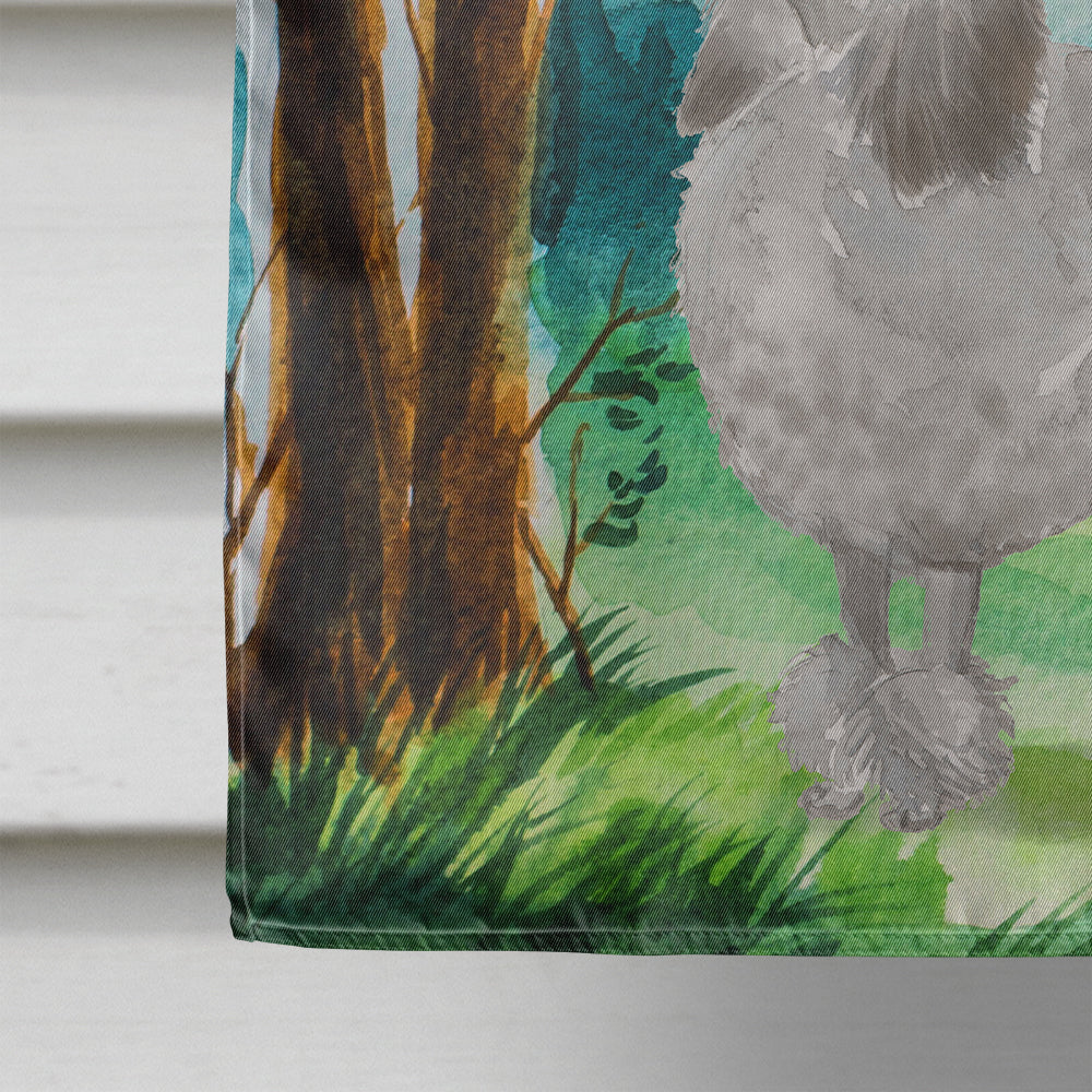 Under the Tree Silver Poodle Flag Canvas House Size CK2010CHF  the-store.com.