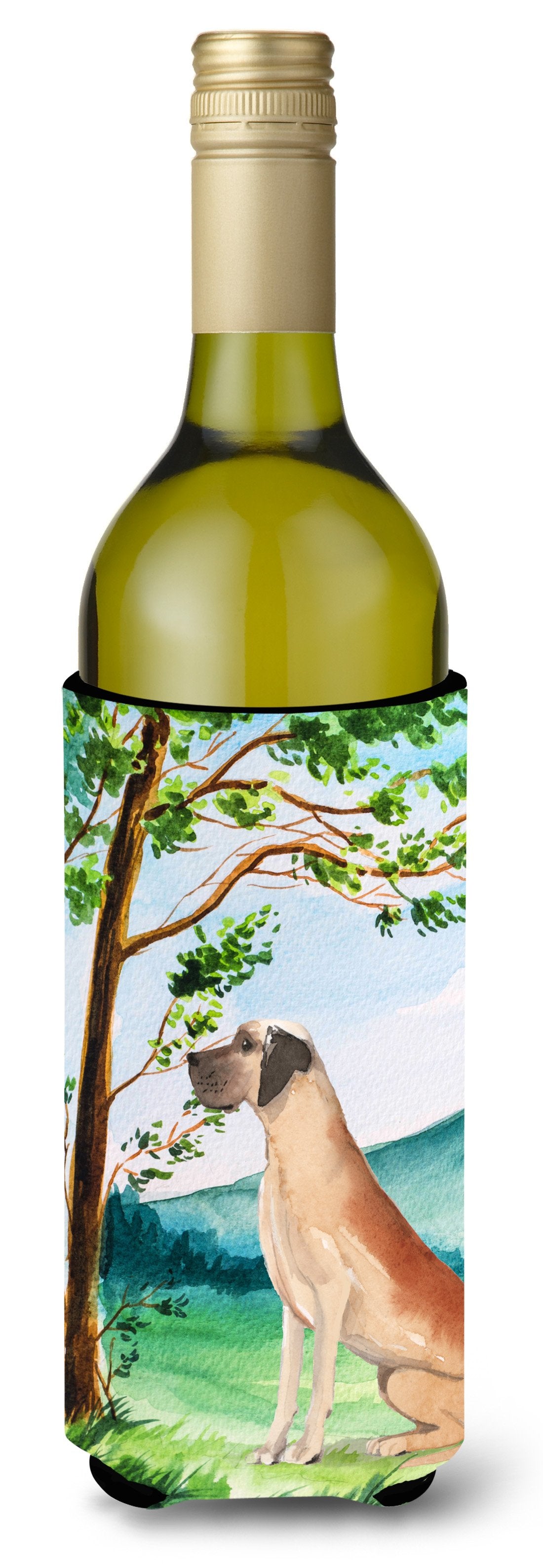 Under the Tree Great Dane Wine Bottle Beverage Insulator Hugger CK2011LITERK by Caroline's Treasures