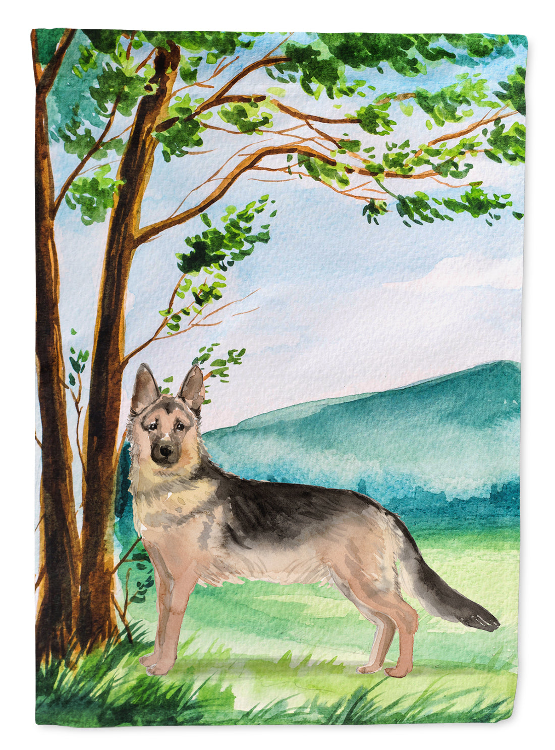 Under the Tree German Shepherd Flag Canvas House Size CK2012CHF  the-store.com.