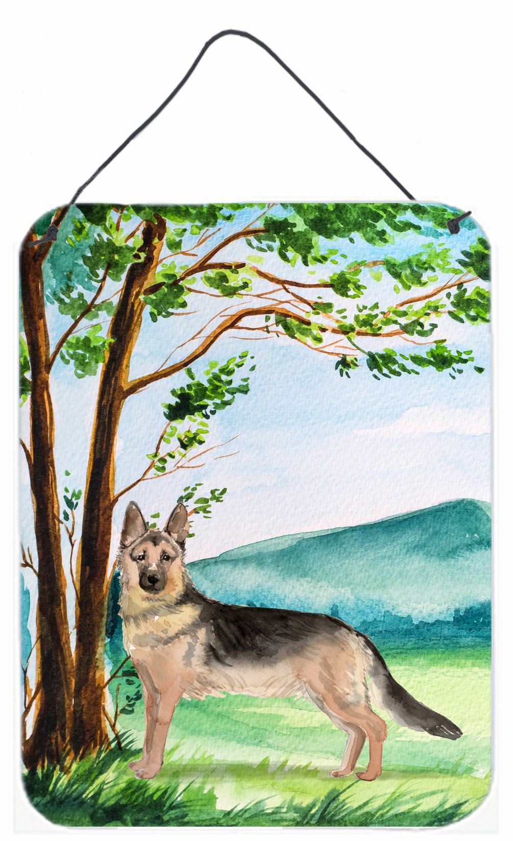 Under the Tree German Shepherd Wall or Door Hanging Prints CK2012DS1216 by Caroline's Treasures