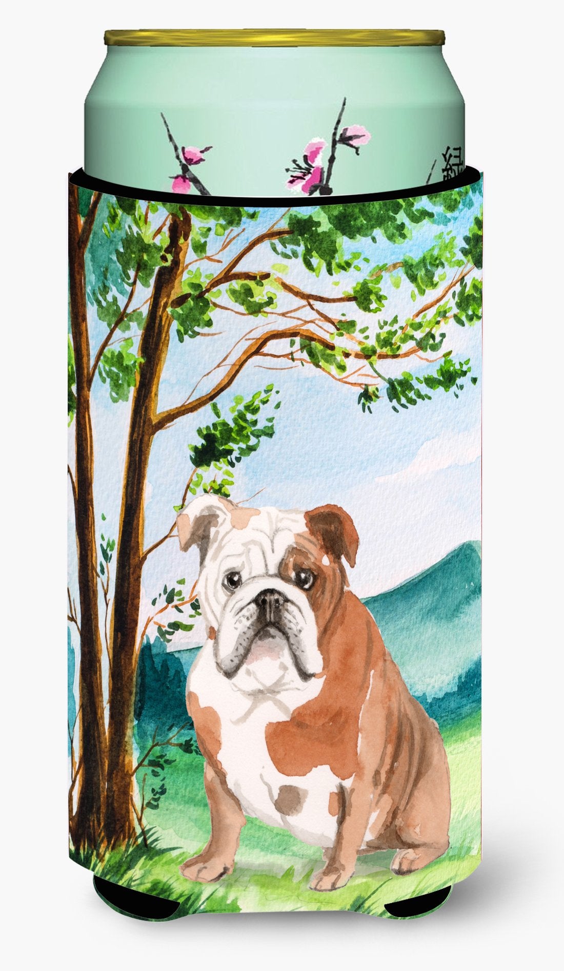 Under the Tree English Bulldog Tall Boy Beverage Insulator Hugger CK2014TBC by Caroline's Treasures