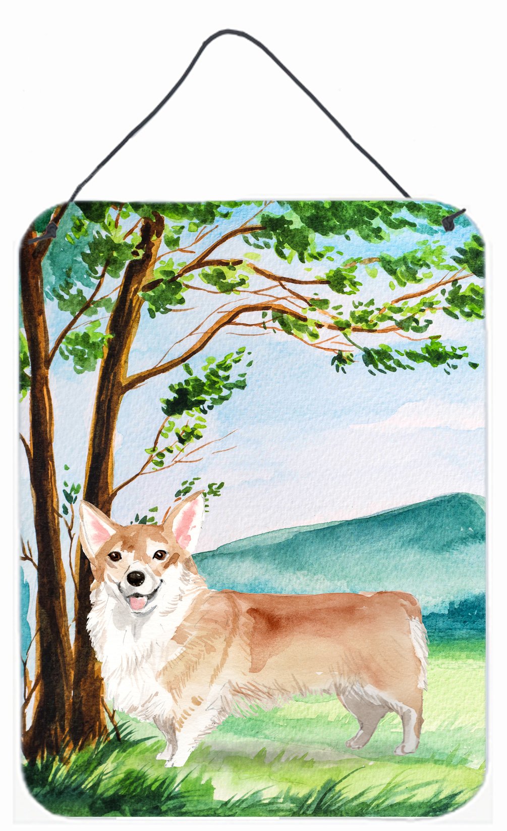 Under the Tree Corgi Wall or Door Hanging Prints CK2016DS1216 by Caroline&#39;s Treasures