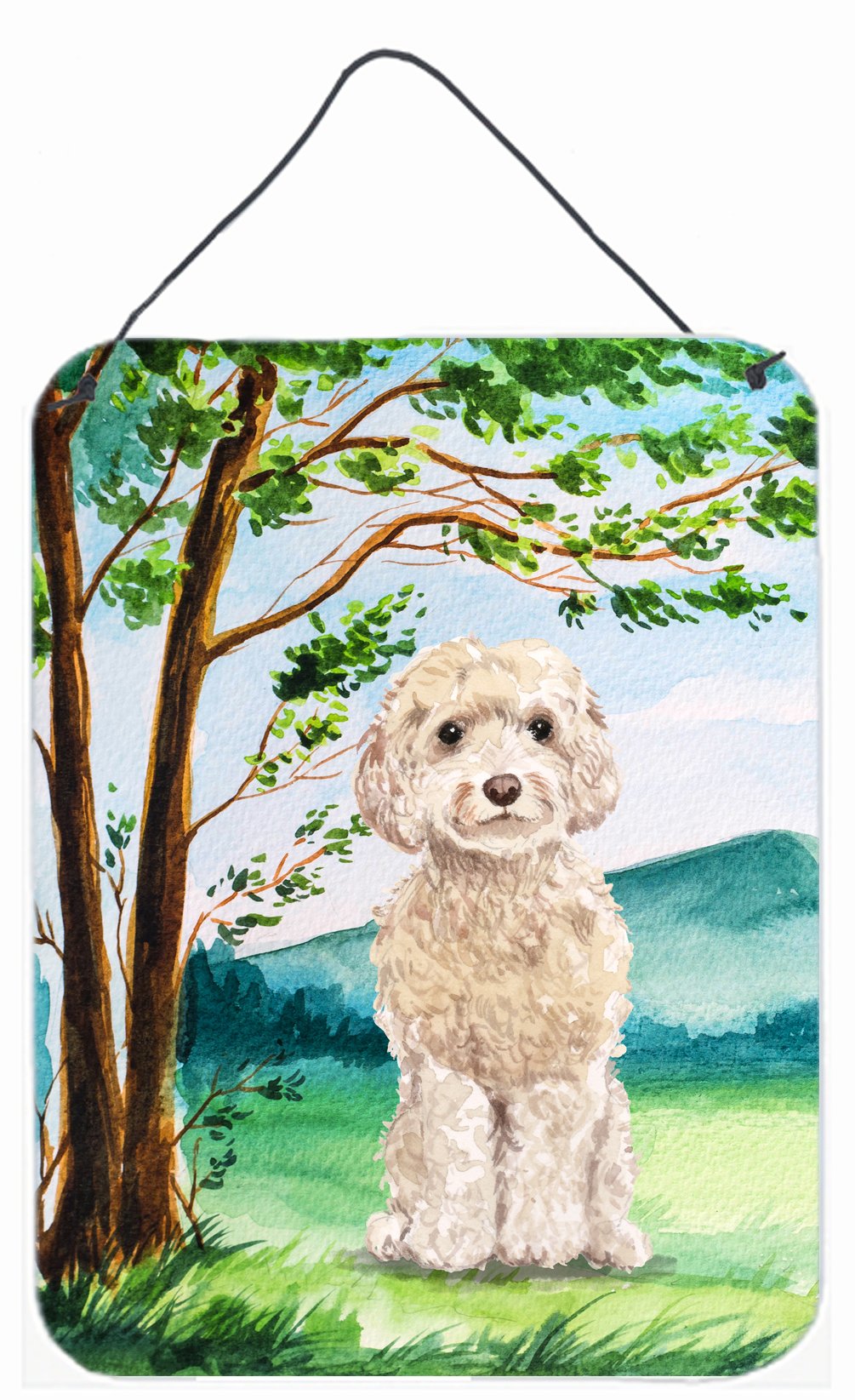 Under the Tree Goldendoodle Wall or Door Hanging Prints CK2019DS1216 by Caroline's Treasures