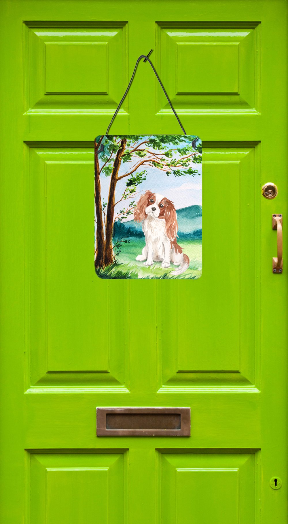 Under the Tree Blenheim Cavalier Spaniel Wall or Door Hanging Prints CK2020DS1216 by Caroline's Treasures