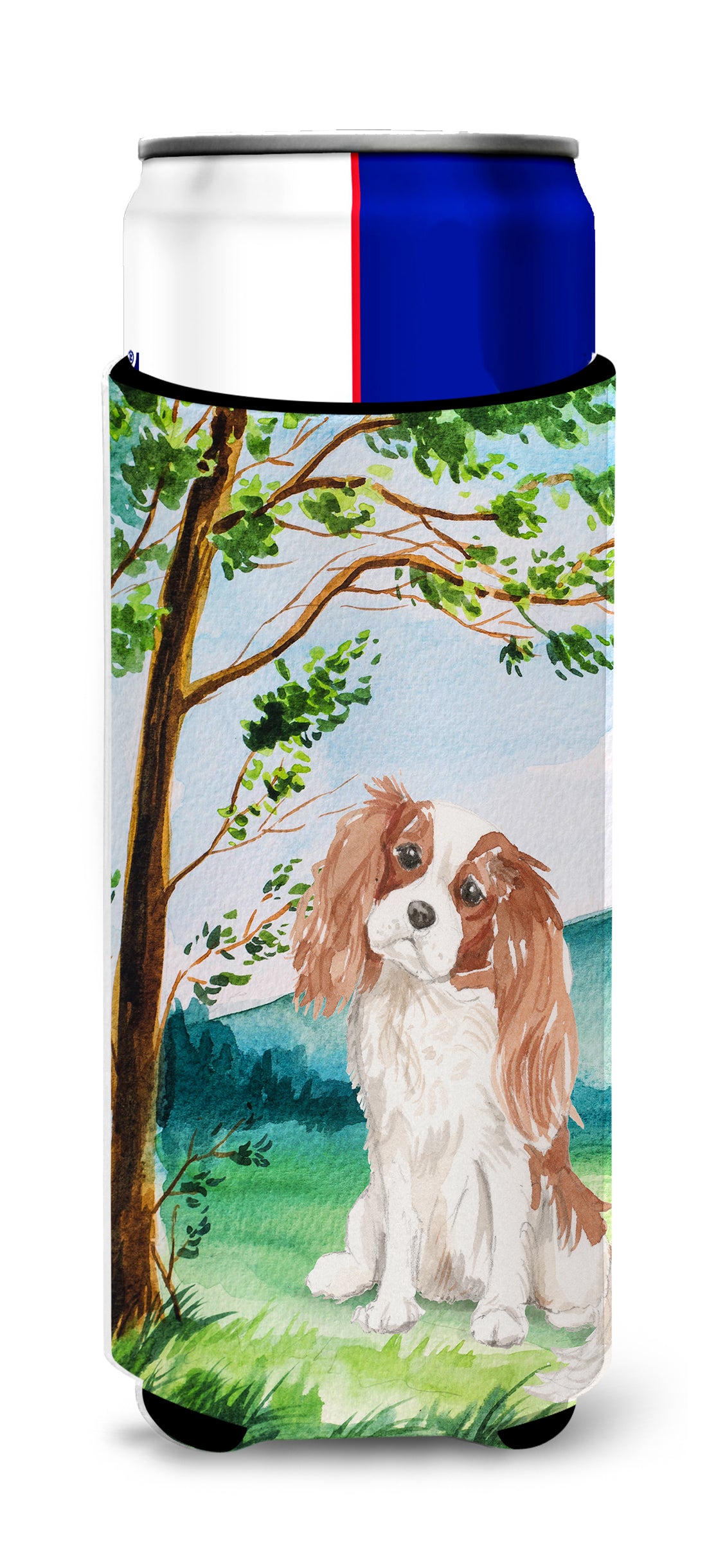 Under the Tree Blenheim Cavalier Spaniel  Ultra Hugger for slim cans CK2020MUK  the-store.com.