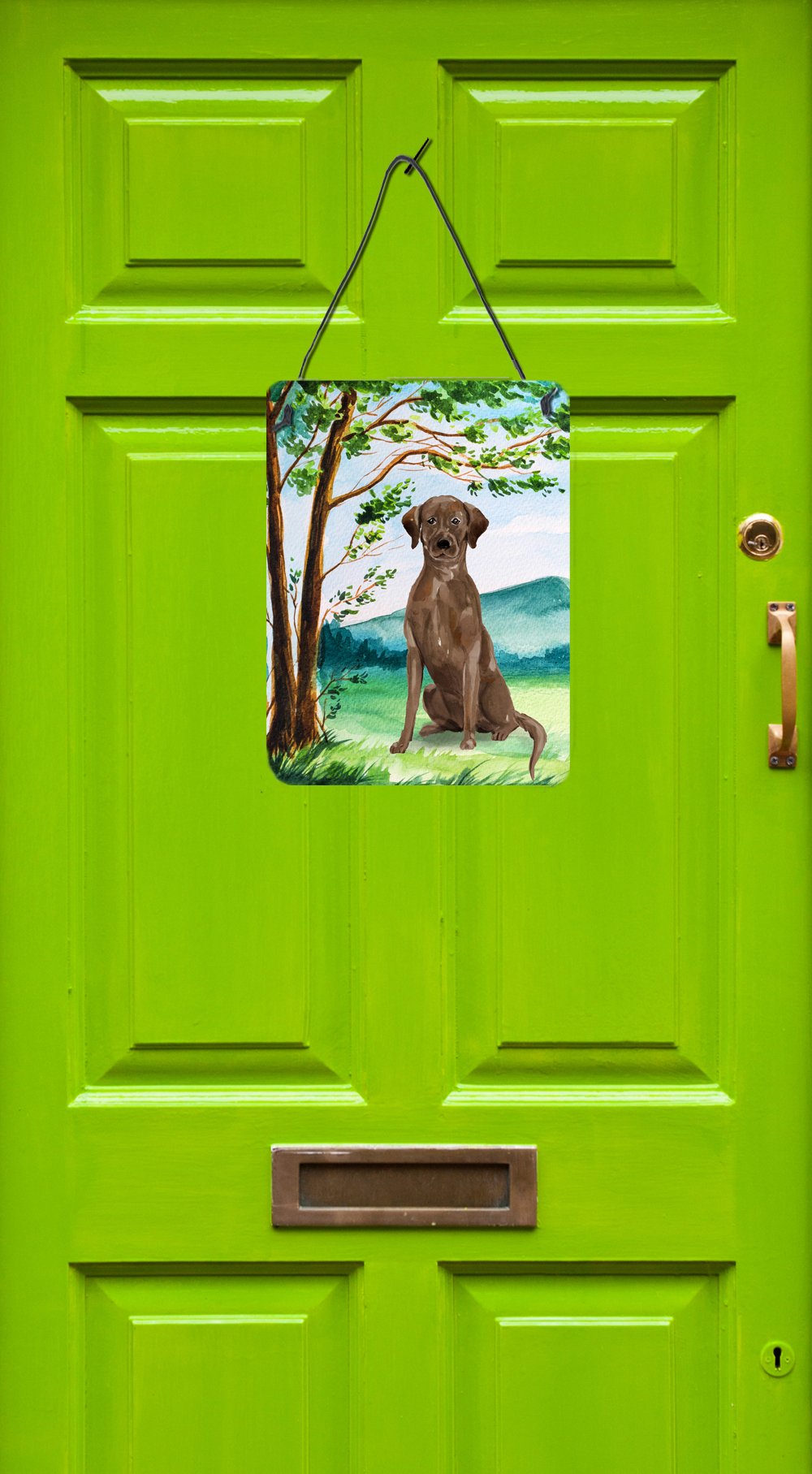 Under the Tree Chocolate Labrador Wall or Door Hanging Prints CK2021DS1216 by Caroline's Treasures