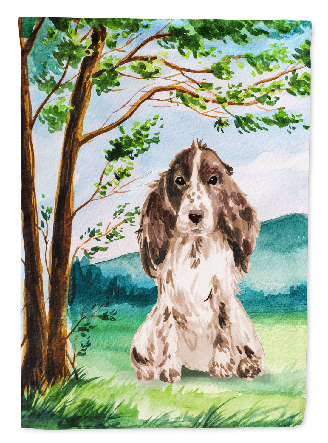 Under the Tree Chocolate Parti Cocker Spaniel Flag Garden Size CK2022GF  the-store.com.