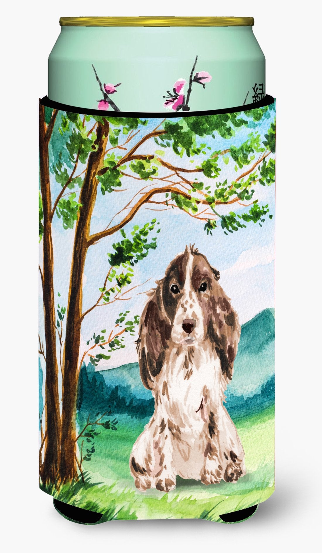 Under the Tree Chocolate Parti Cocker Spaniel Tall Boy Beverage Insulator Hugger CK2022TBC by Caroline's Treasures