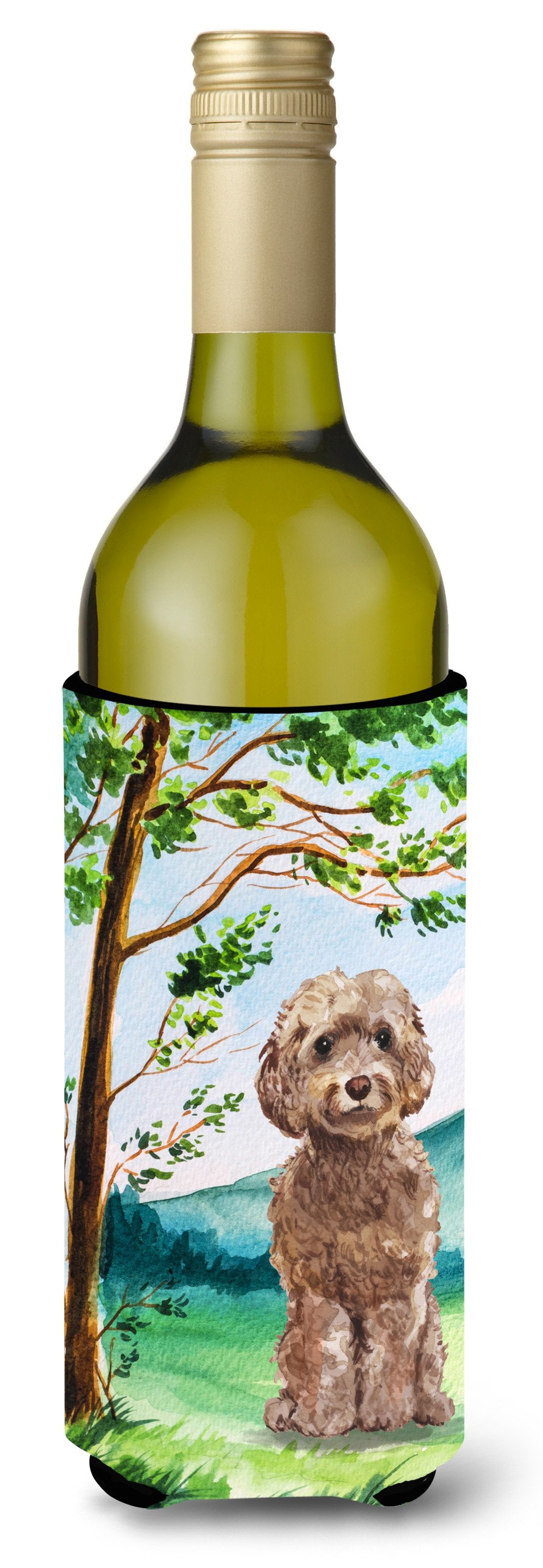 Under the Tree Labradoodle Wine Bottle Beverage Insulator Hugger CK2023LITERK by Caroline's Treasures