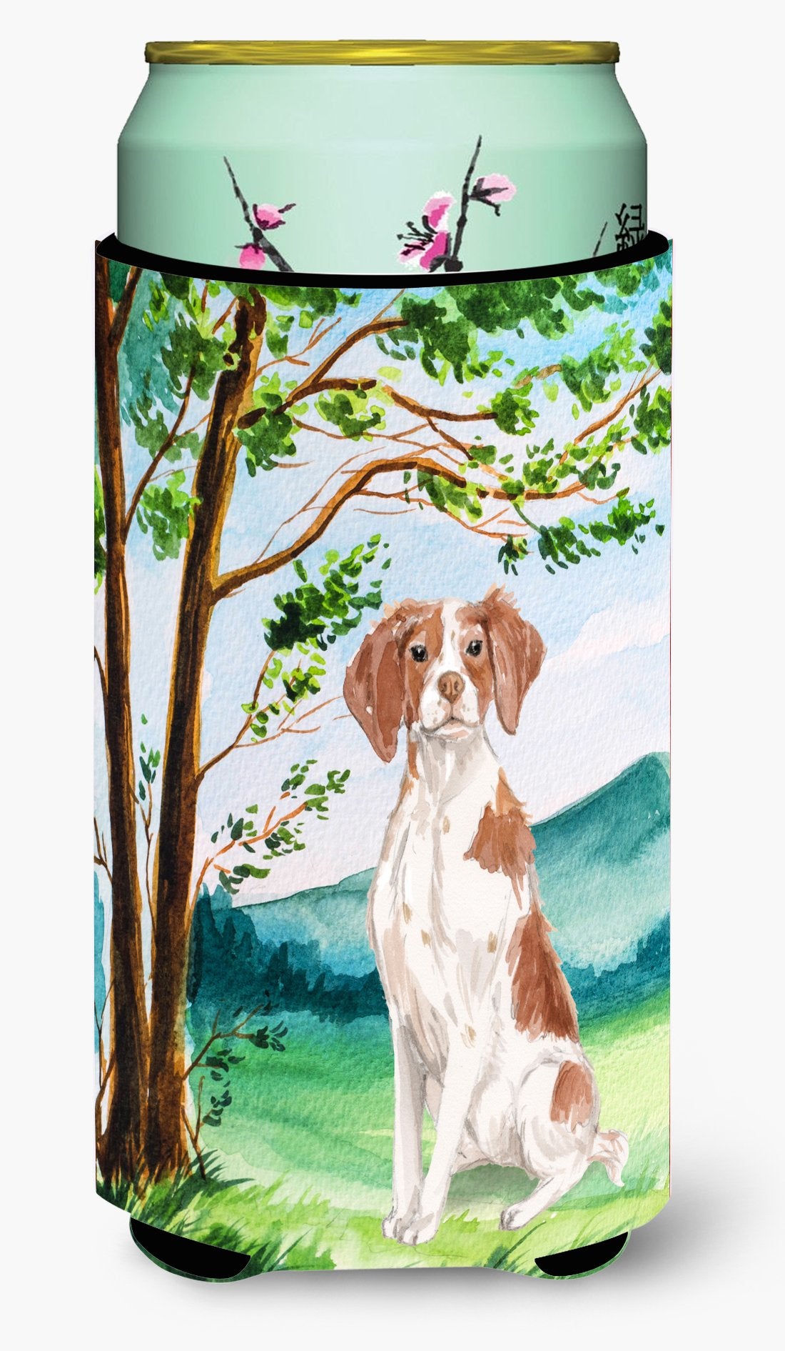 Under the Tree Brittany Spaniel Tall Boy Beverage Insulator Hugger CK2024TBC by Caroline's Treasures