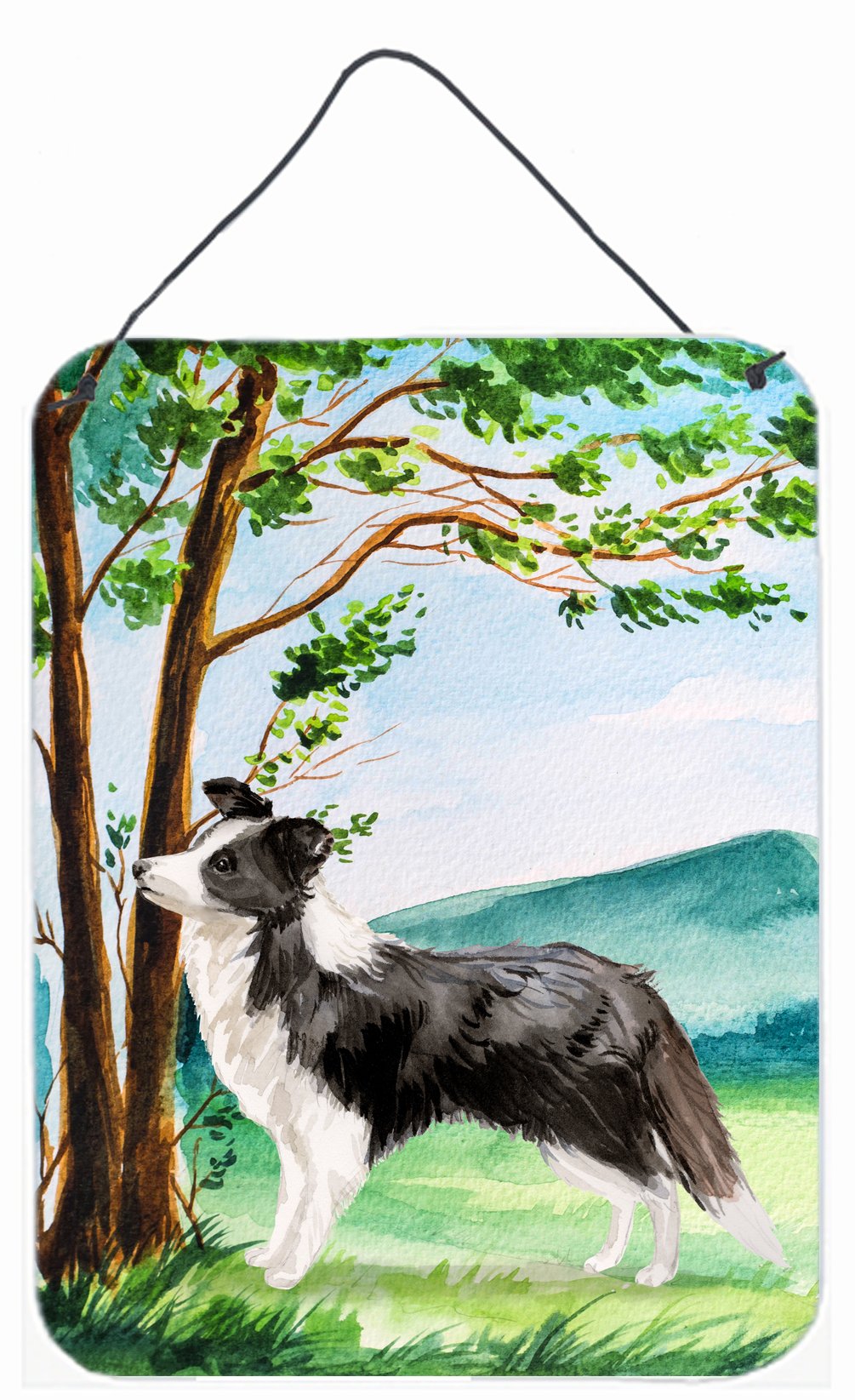 Under the Tree Border Collie Wall or Door Hanging Prints CK2025DS1216 by Caroline&#39;s Treasures