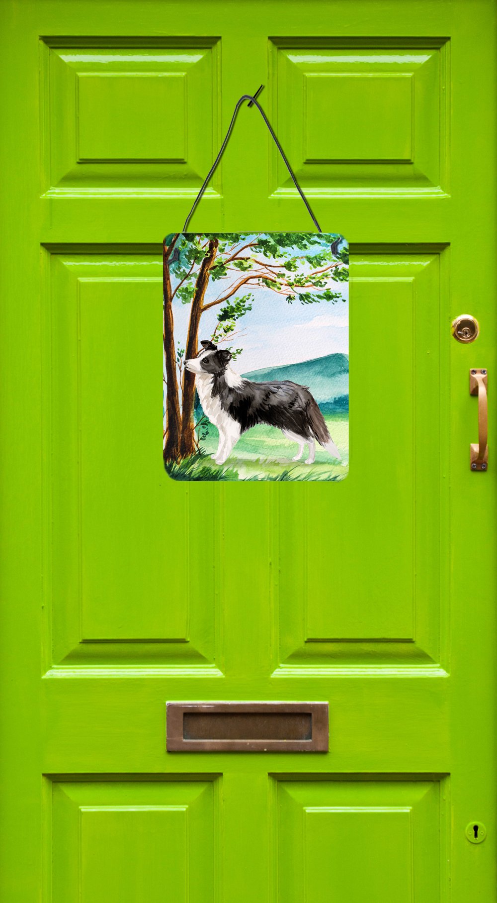 Under the Tree Border Collie Wall or Door Hanging Prints CK2025DS1216 by Caroline's Treasures