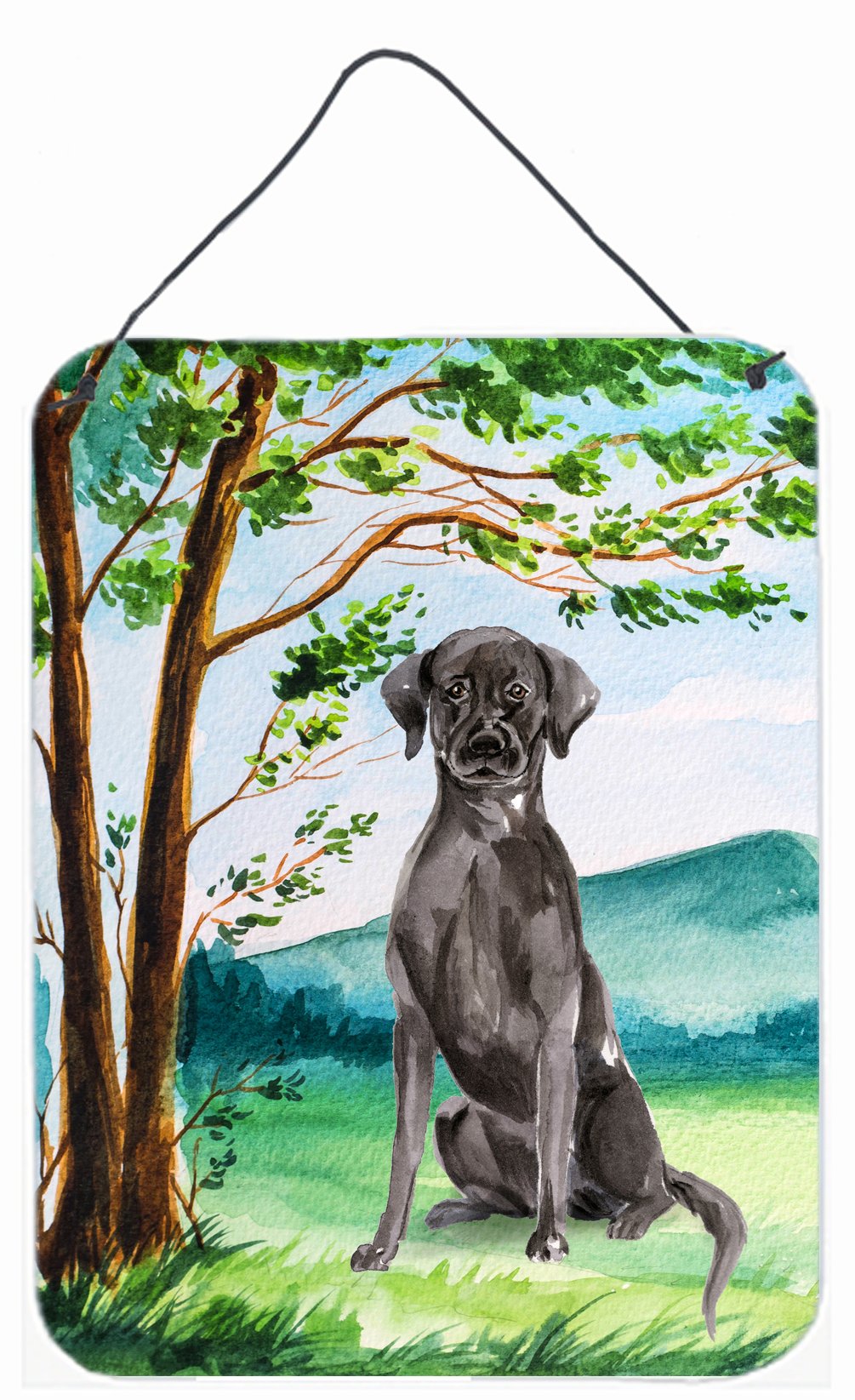 Under the Tree Black Labrador Wall or Door Hanging Prints CK2027DS1216 by Caroline's Treasures