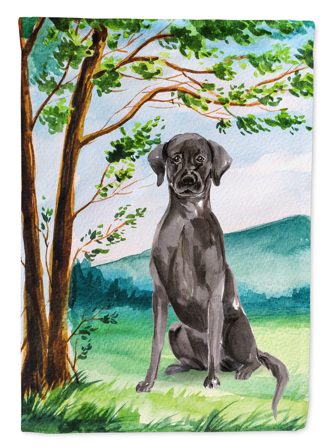 Under the Tree Black Labrador Flag Garden Size CK2027GF  the-store.com.