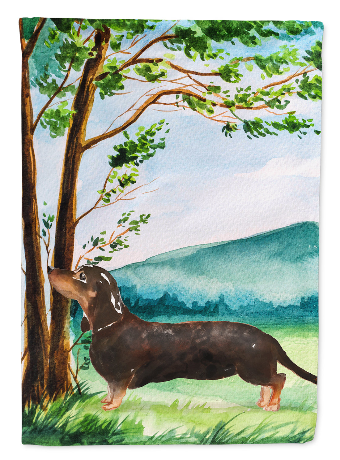 Under the Tree Dachshund Flag Canvas House Size CK2028CHF  the-store.com.