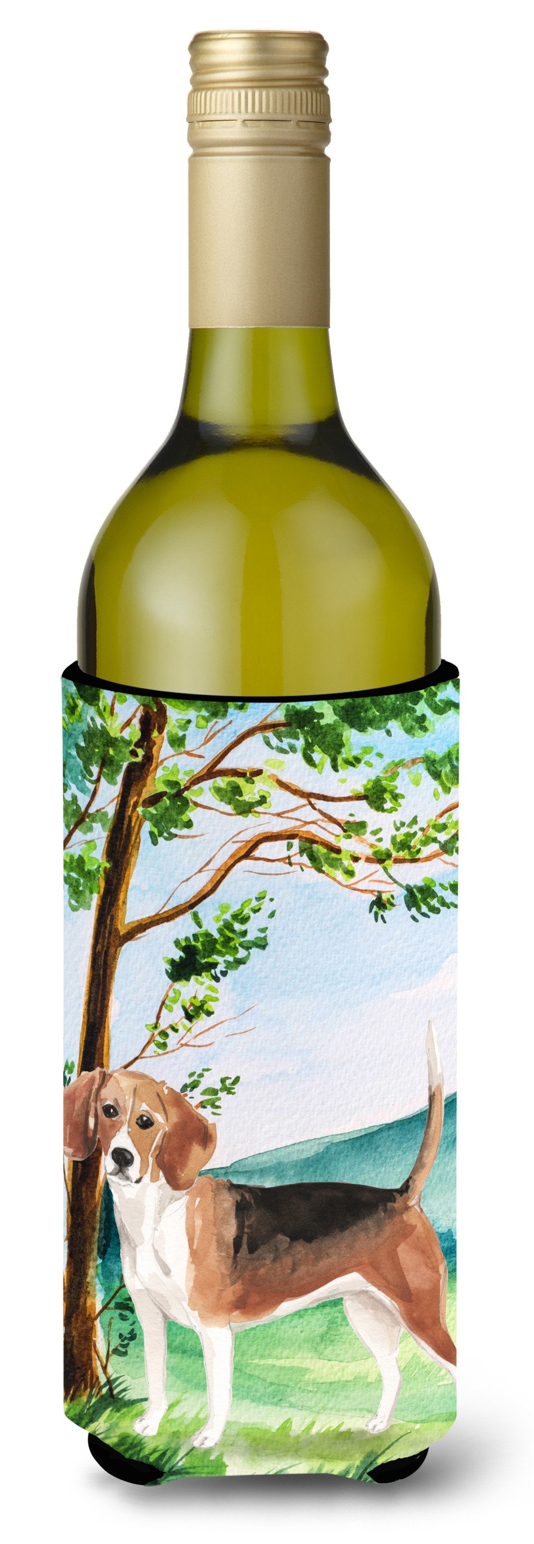 Under the Tree Beagle Wine Bottle Beverage Insulator Hugger CK2029LITERK by Caroline's Treasures